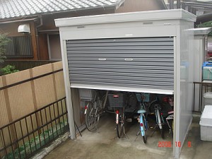【自作バイク車庫】イナバのガレージ　ドマールの設置例＜愛知県Ｔ様＞