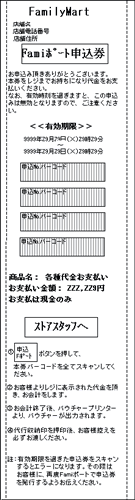 Famiポート申込券のイメージ