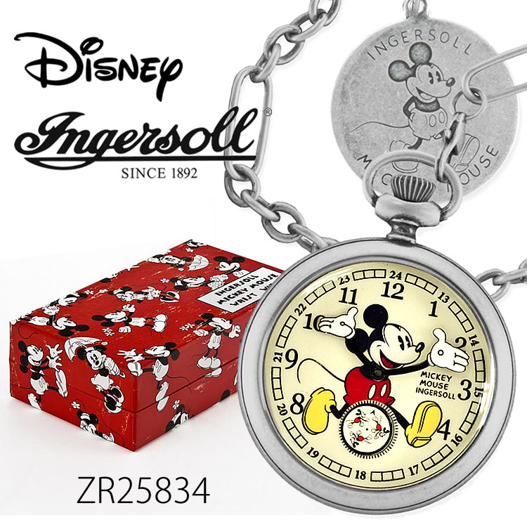 Ingersoll Disney　30'sコレクション（ミッキーマウス手巻き機械式懐中時計）ZR25834