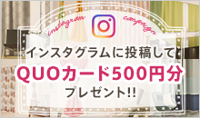instagram インスタキャンペーン QUOカード500円分プレゼント！