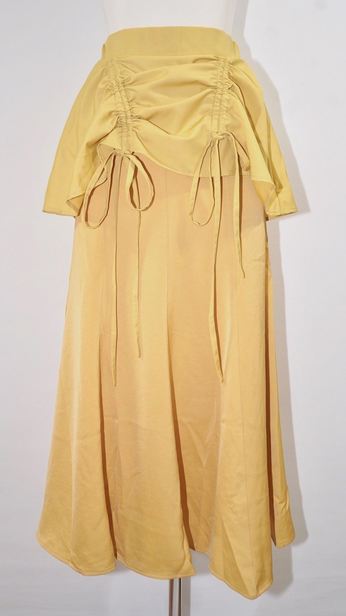 【楽天市場】Ribbon String Mermaid Long Skirt (yellow) レディース スカート ボトムス 黄色 イエロー