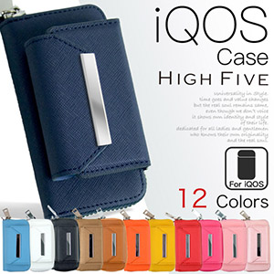 HIGH FIVE iQOSをオシャレに持ち運び。レザーiQOSケース アイコスケース サフィアーノ 同色 同素材 ハンドストラップ付 12色 価格2,400円　ac-z-0106