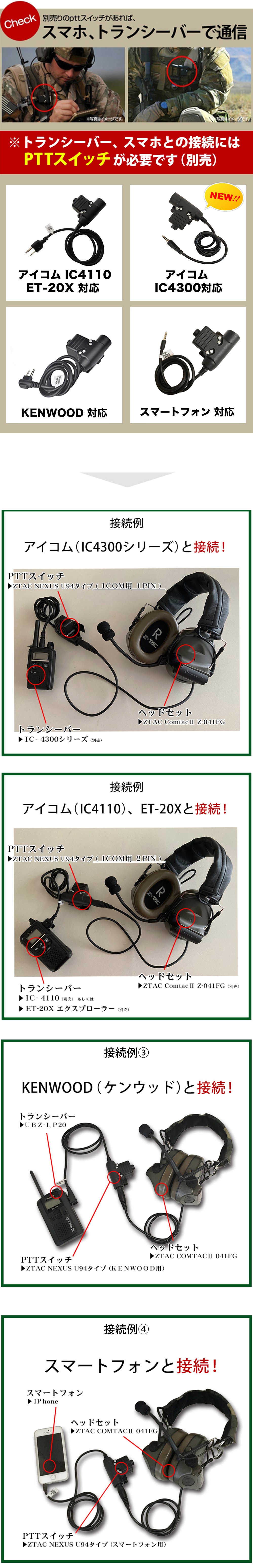 楽天市場】【3点セット】 ZTAC Comtac II ヘッドセット ver2020（FG 