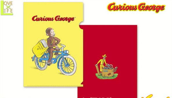 日本製 おさるのジョージ クリアファイル 自転車 ファイル ひとまねこざる グッズ キャラ 絵本 アニメ 雑貨 Curious George かわいい ワールドショップ