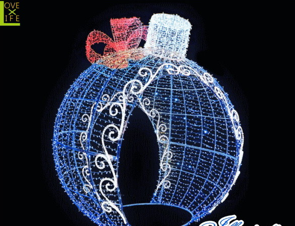 【LED】【イルミネーション】【大型商品】デコレーションボール【ブルー】【リボン】【ボール】【オブジェ】【エクステリア】【電飾】【モチーフ】【クリスマス】【クリスタル】【かわいい】【素敵】