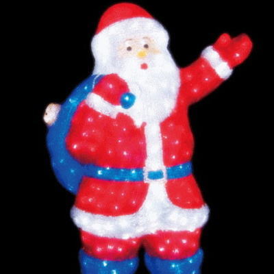 【電源セット】【イルミネーション】サンタクロース【Lサイズ】【サンタ】【クリスタル】【立体】【サンタさん】【グロー】【LED】【クリスマス】【電飾】【モチーフ】【かわいい】