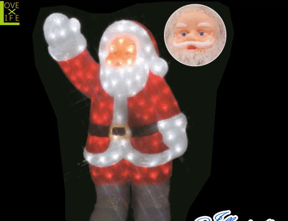 【電源セット】【イルミネーション】サンタクロース【クラシック】【サンタ】【クリスタル】【立体】【サンタさん】【グロー】【LED】【クリスマス】【電飾】【モチーフ】【かわいい】