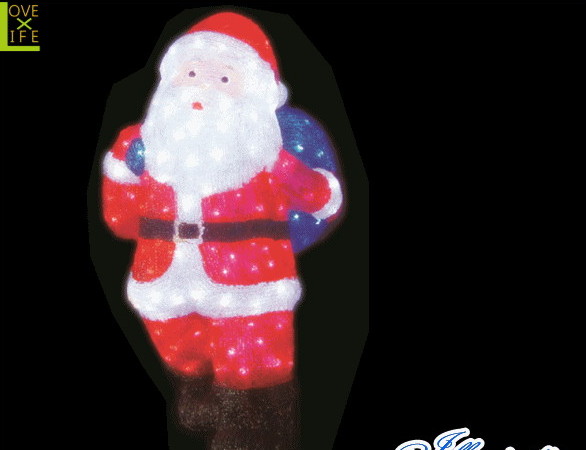 【電源セット】【イルミネーション】サンタクロース【Mサイズ】【サンタ】【クリスタル】【立体】【サンタさん】【グロー】【LED】【クリスマス】【電飾】【モチーフ】【かわいい】