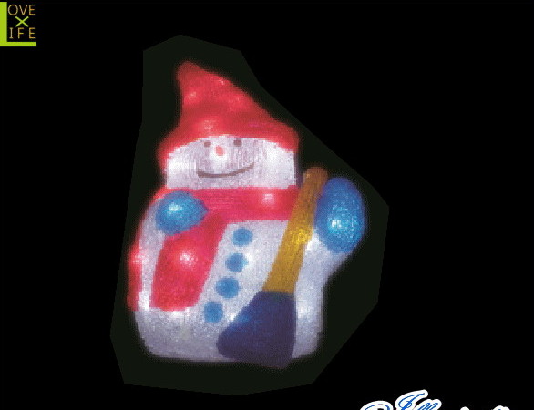 【電源セット】【イルミネーション】スノーマン【B】【雪だるま】【クリスタル】【立体】【サンタさん】【グロー】【LED】【クリスマス】【電飾】【モチーフ】【かわいい】