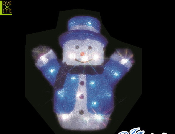 【電源セット】【イルミネーション】スノーマン【C】【雪だるま】【クリスタル】【立体】【サンタさん】【グロー】【LED】【クリスマス】【電飾】【モチーフ】【かわいい】