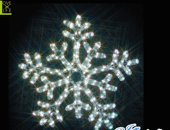 【電源セット】【イルミネーション】雪の結晶【白・白】【雪】【スノー】【スノーフレーク】【チューブ】【モチーフ】【装飾】【飾り】【LED】【クリスマス】【電飾】【モチーフ】【かわいい】