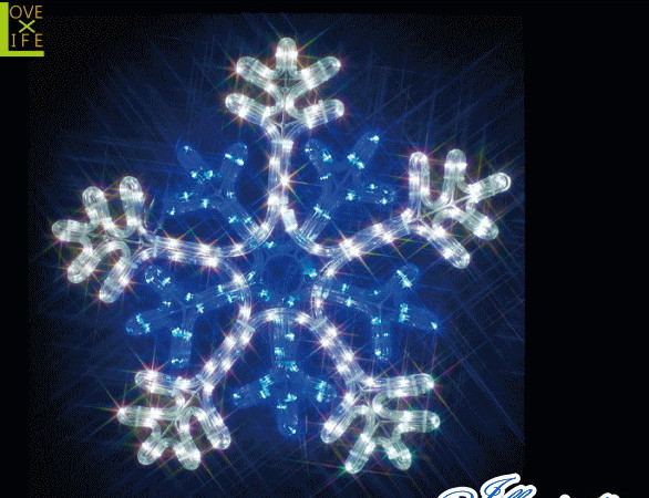 【電源セット】【イルミネーション】雪の結晶【白・青】【雪】【スノー】【スノーフレーク】【チューブ】【モチーフ】【装飾】【飾り】【LED】【クリスマス】【電飾】【モチーフ】【かわいい】