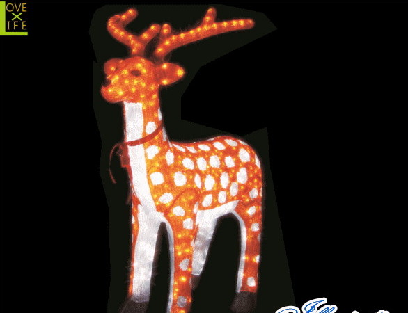 【電源セット】【イルミネーション】シカ【L】【しか】【鹿】【奈良】【クリスタル】【立体】【動物】【アニマル】【グロー】【LED】【クリスマス】【電飾】【モチーフ】【かわいい】