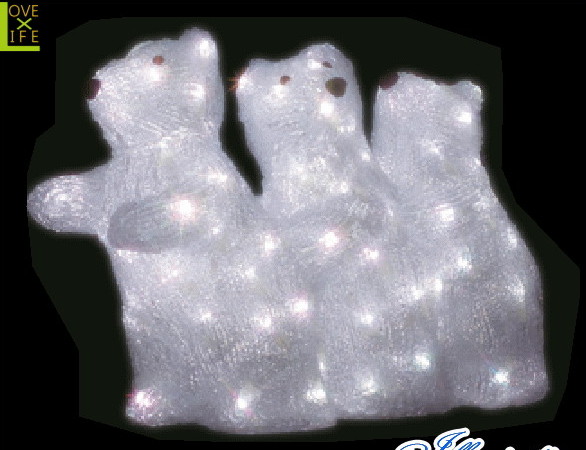【電源セット】【イルミネーション】白クマ【C】【しろくま】【シロクマ】【クリスタル】【立体】【動物】【アニマル】【グロー】【LED】【クリスマス】【電飾】【モチーフ】【かわいい】