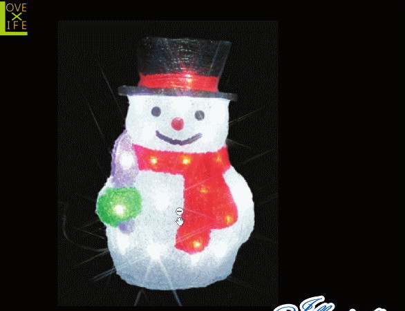 【イルミネーション】スノーマン【A】【雪だるま】【クリスタル】【立体】【サンタさん】【グロー】【LED】【クリスマス】【電飾】【モチーフ】【ローボルト】【かわいい】