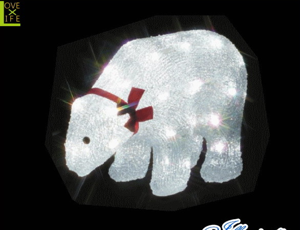 【イルミネーション】白クマ【中】【くま】【熊】【クリスタル】【立体】【動物】【アニマル】【グロー】【LED】【クリスマス】【電飾】【モチーフ】【ローボルト】【かわいい】
