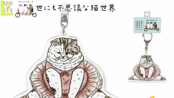 【世にも不思議な猫世界】アクリルキーホルダー【バレリーニャミーヤちゃん】【koriri】【猫】【キーホルダー】【キーチェーン】【ネコ】【ねこ】【グッズ】【スタンプ】【かわいい】