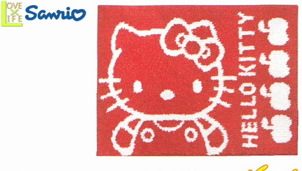 【ハローキティ】バスマット【デイリーレッド】【Kitty】【キティ】【キティちゃん】【サンリオ】【お風呂】【洗面】【マット】【インテリア】【グッズ】【かわいい】【おしゃれ】