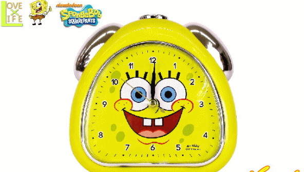 【スポンジボブ】おむすびクロック【フェイス】【SpongeBob】【目覚まし時計】【クロック】【置き時計】【時計】【キャラ】【インテリア】【ボブ】【かわいい】