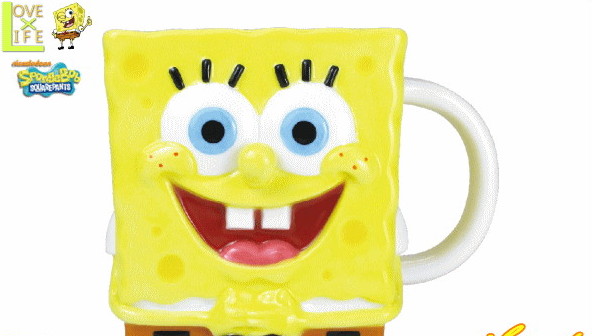 【スポンジボブ】ダイカットマグ【フェイス】【カーニバーガー】【SpongeBob】【マグ】【コップ】【カップ】【キャラ】【食器】【ボブ】【かわいい】