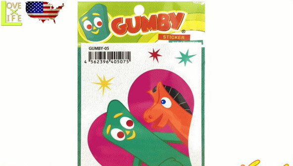 アメリカン雑貨 Gumby ステッカー 05 ガンビー クレイアニメ アメキャラ 小物 雑貨 アメリカ雑貨 アメリカ Usa かわいい おしゃれ ワールドショップ