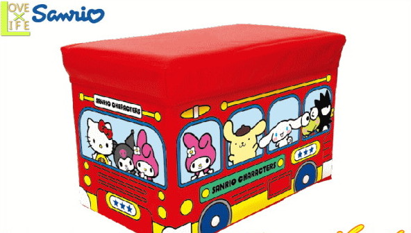 【サンリオキャラクター】キャラクターストレージBOX【バス】【サンリオキャラクターズ】【集合】【サンリオ】【グッズ】【整理整頓】【BOX】【ボックス】【収納】【かわいい】