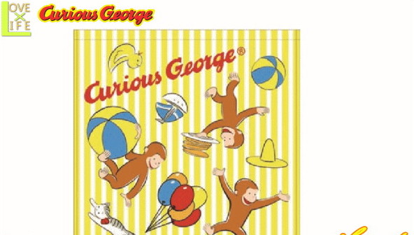 おさるのジョージ ウォッシュタオル ちらし キュリアスジョージ タオル たおる ひとまねこざる グッズ キャラ 絵本 アニメ 雑貨 Curious George かわいい