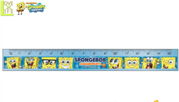 【スポンジボブ】スリム定規【アップ】【SpongeBob】【ボブ】【定規】【ものさし】【物差し】【文房具】【スクール】【学校】【勉強】【かわいい】