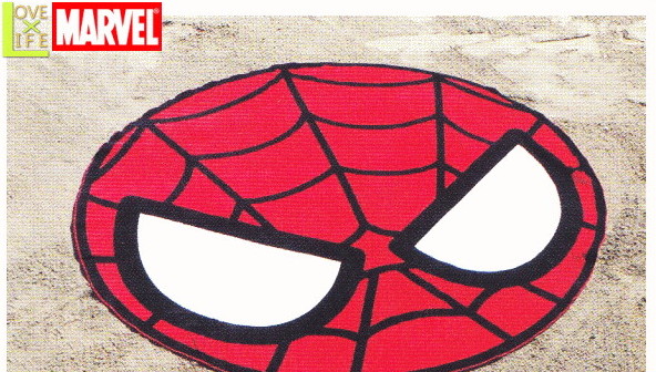 マーベルキャラクター ダイカットビーチタオル ラウンドスパイダーマン スパイダーマン Marvel Spiderman ヒーロー 海水浴 海 プール レジャー ブランケット 大き目 グッズ タオル かわいい ワールドショップ