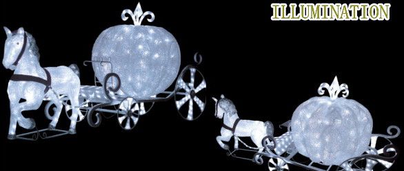 【イルミネーション】LED クリスタルグロー 白馬の馬車【S】【馬車】【3D】【大型用品】【クリスマス】【イルミネーション】【電飾】【装飾】【飾り】【パーティ】【イベント】【光】【LED】【モチーフ】【かわいい】今年もかわいいイルミネーションで飾り付け