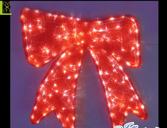 【20 】LED リボン【プレゼント】【りぼん】【お祝い】【LED】赤いレッドリボン！樹脂加工で光がぼんやり全体的に光ります♪【送料無料】【クリスマス】【イルミネーション】【電飾】【モチーフ】