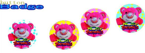 ノージーベア【Nosy Bear】【ピンク】人気の缶バッジを大量投入！服やバック・カバンなどをリメイクしちゃいましょう♪なつかしいキャラクターや海外のメーカー！お気に入りを見つけてください♪【缶】【バッチ】【バッジ】【】