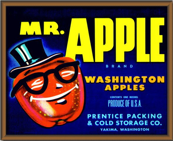 MR.APPLE【リンゴ】【カンパニー】【Sサイズ】ミニサイズのイラスト ピクチャーフレーム！インテリアにどうぞ♪アメリカの香りがする商品を揃えました♪企業ロゴやキャラクター！どれもCOOLです♪【】【5 】【sybp】【w1】