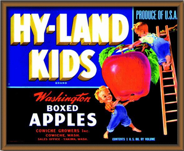 BOXED　APPLES【リンゴ】【カンパニー】【Sサイズ】ミニサイズのイラスト ピクチャーフレーム！インテリアにどうぞ♪アメリカの香りがする商品を揃えました♪企業ロゴやキャラクター！どれもCOOLです♪【】【5 】【sybp】【w1】