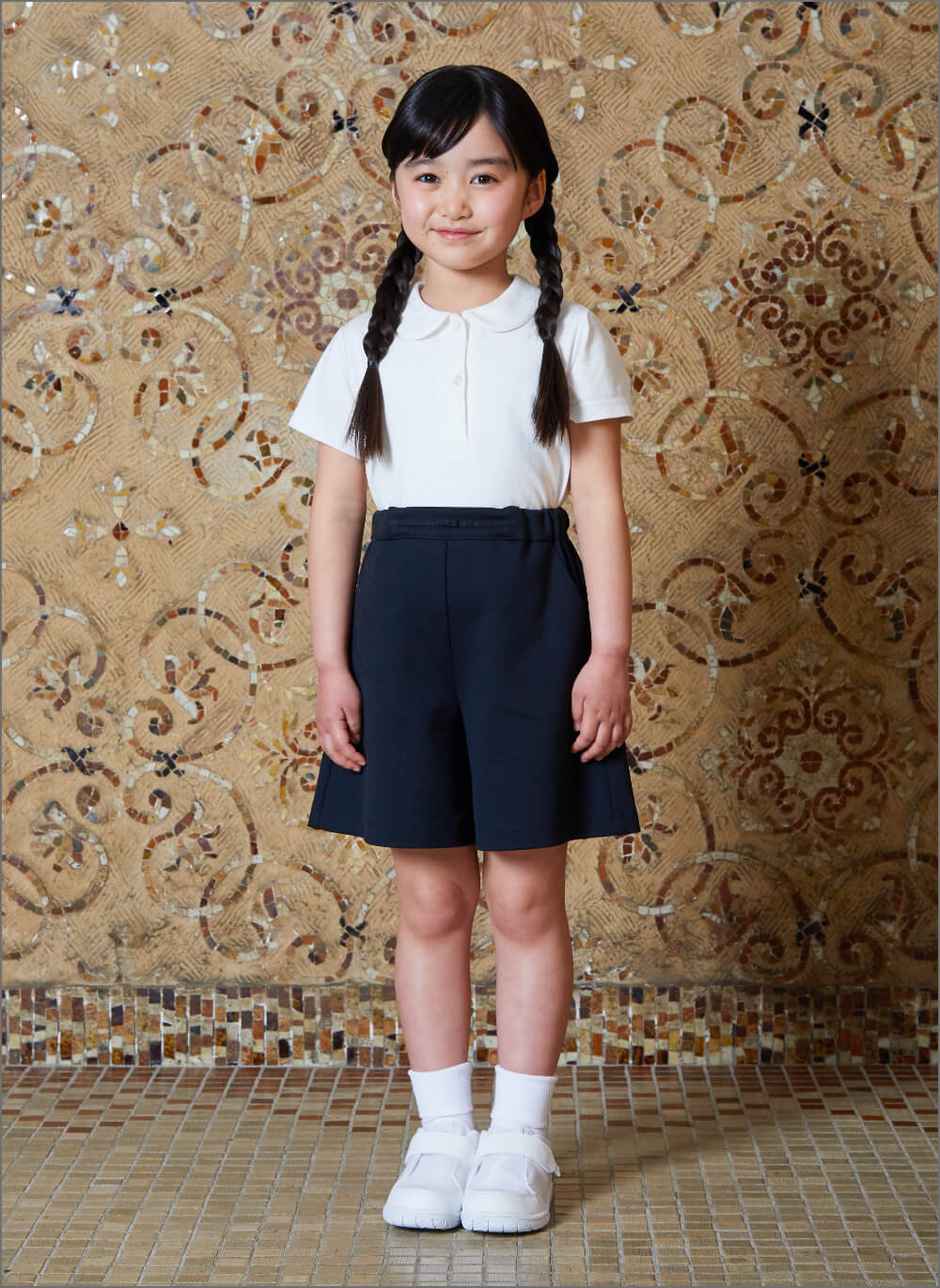 小学校受験　本番，通塾　女の子服　刺繍