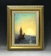 アイヴァゾフスキー コンスタンティノーブルのレアンドル塔の眺め Ｆ4　　【油絵 直筆 複製画】【布張りキャンバス・ガラス板額縁付】