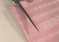 正絹 博多織小袋帯・単四寸帯端くけの仕方