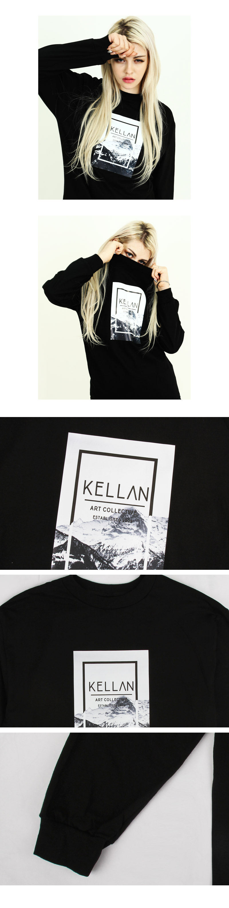 ベストスポーツ 長袖Tシャツ　四角形　ユニセックス　メンズ　レディース　ケラン  ライフスタイル　KELLAN　送料無料　男性　女性　コットン100%