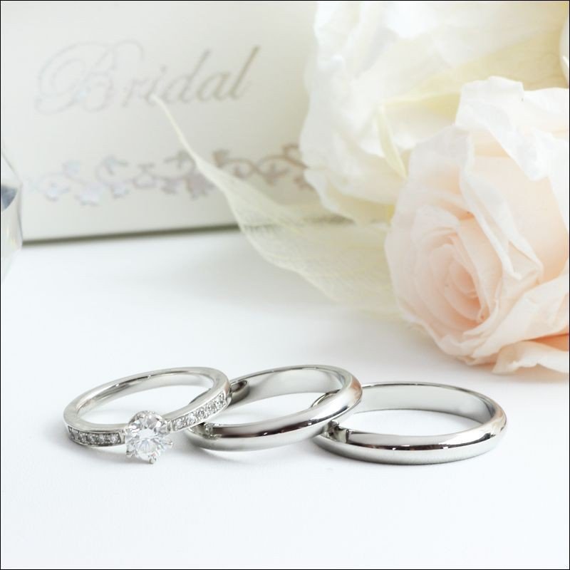 マリッジリング ペアリング 結婚指輪 ステンレス シンプル 刻印 レディース メンズ 純白 ハート ブライダル ケース 付き カップル 2個 セット（2本セット価格）