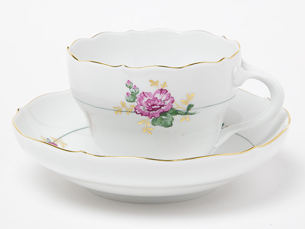 マイセン/meissen（金彩・２種類の花）花柄ティーカップ＆ソーサー２客セット お茶のふじい・藤井茶舗 | お茶のふじい