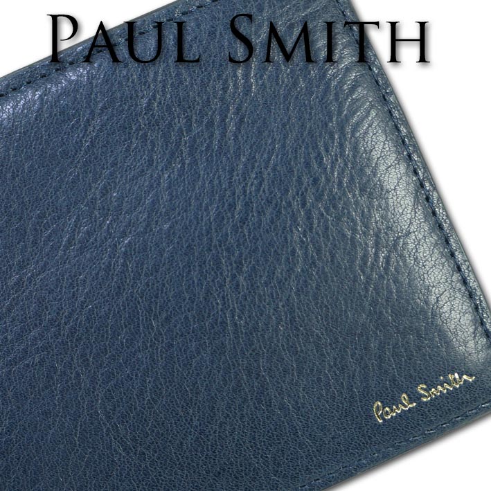 ポールスミス Paul Smith サプルベジタンレザー 牛革 二つ折り財布 メンズ ネイビー 紺 新品 正規品 - zkgmu.kz