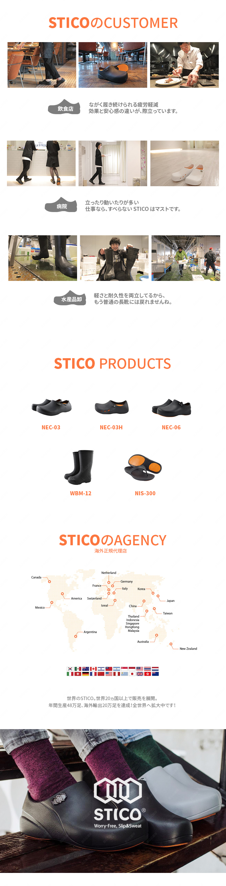 楽天市場】STICO スティコ 滑らない長靴 業務用 WBM-12 機能性シューズ