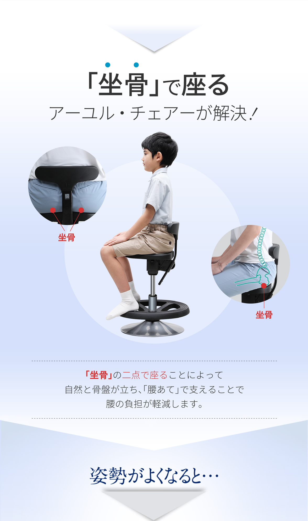 楽天市場】【公式】腰痛 姿勢矯正 学習椅子 子ども椅子 腰痛対策 事務