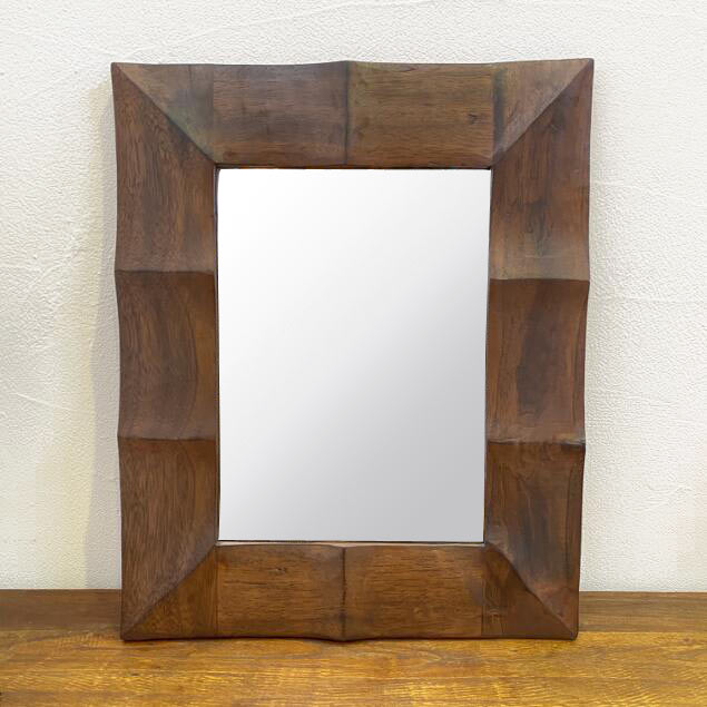 【楽天市場】【 40%OFF 50%OFF SALE セール 】 鏡 壁掛け ウェーブ 55×45cm ウォールミラー 木製 木枠 木彫り