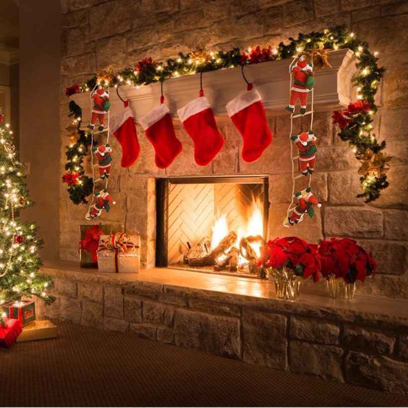 楽天市場】クリスマス はしごサンタ飾り(サンタ３体) クリスマスツリー