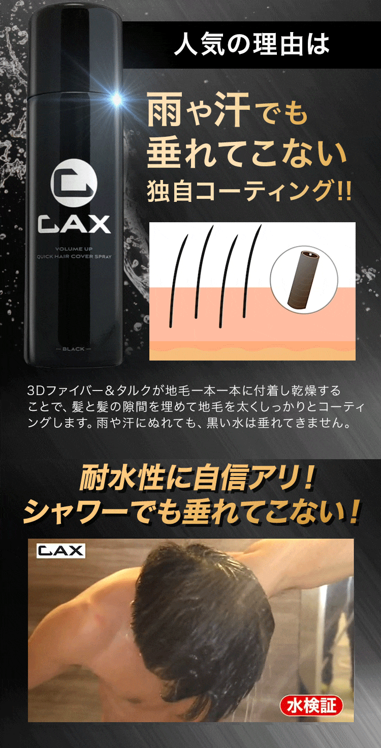 楽天市場】CAX ボリュームアップスプレー【定期購入】2本セット 薄毛 