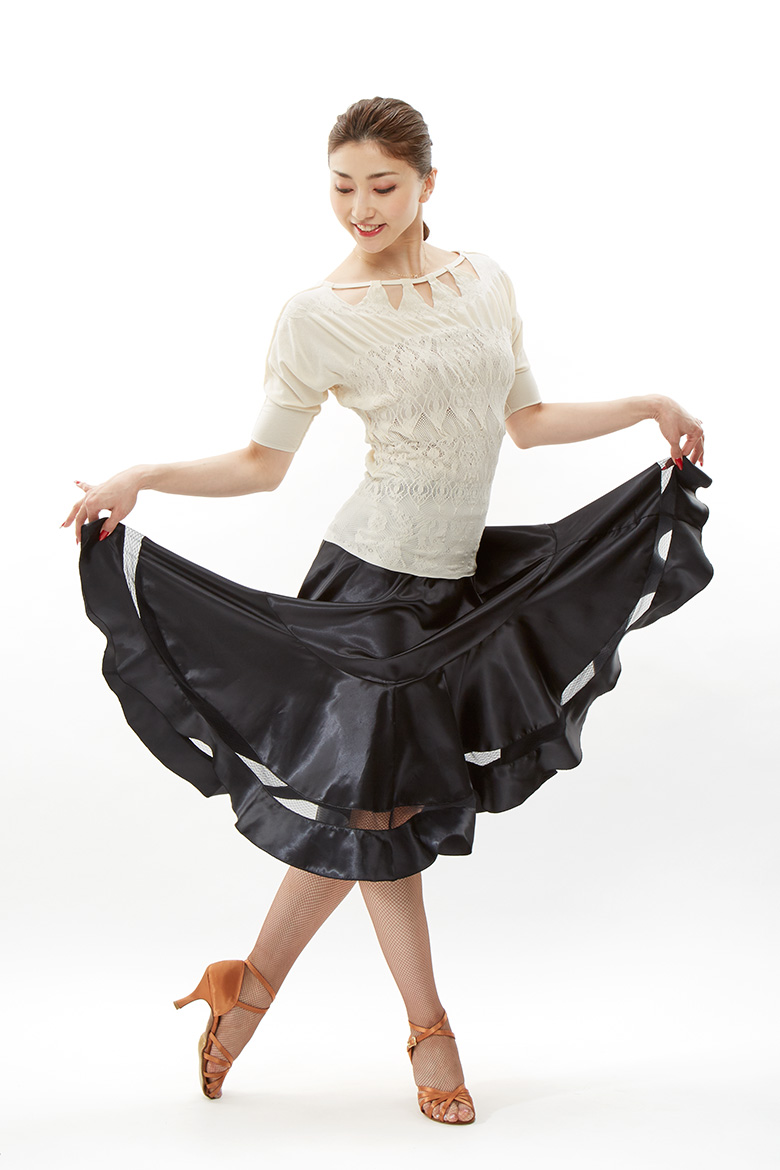 社交ダンス☆チャコット スカート☆ブラック☆サイズS☆新品商品タグ付 