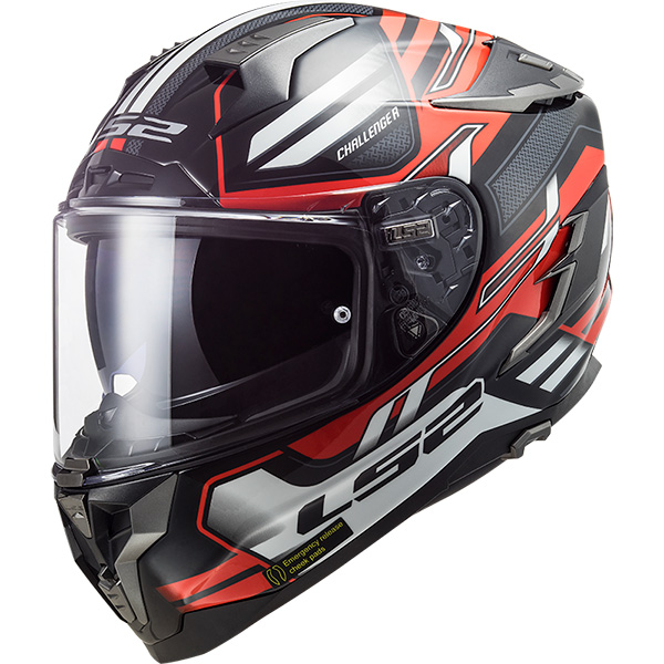 LS2 HELMETS:ヘルメット CHALLENGER F SPIN BLACK RED WHITE Sサイズ 103275002S