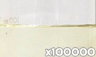 「クロシンG-150（クチナシ黄色素）」の水溶希釈例（100000倍）