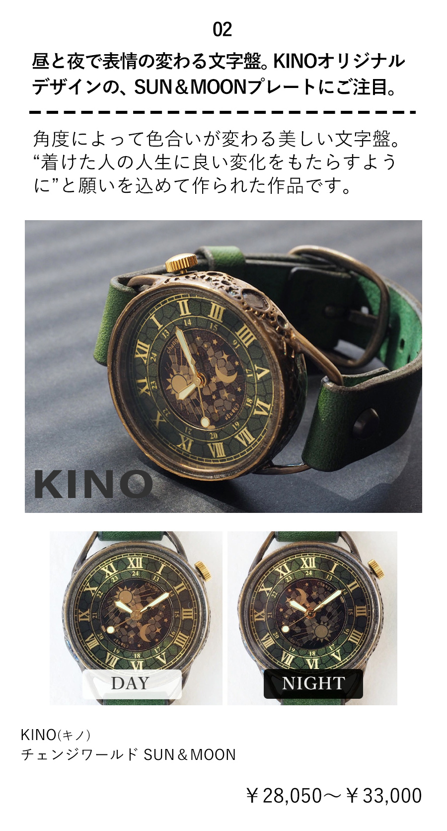 KINO Handmade Watch Change World SUN & MOON